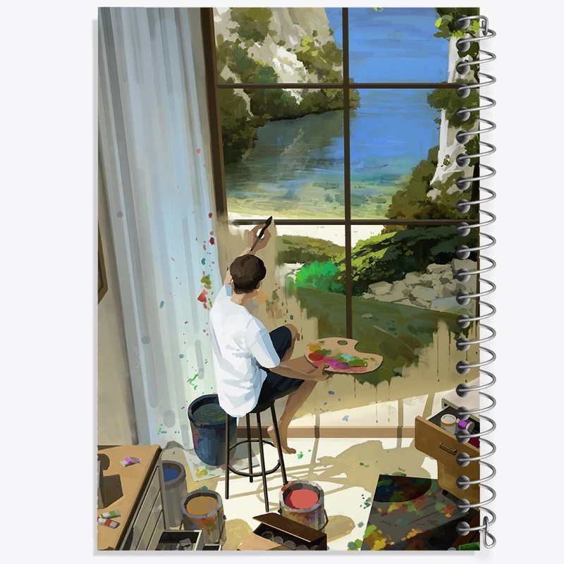 دفتر نقاشی 50 برگ خندالو طرح پسر نقاش کد F575