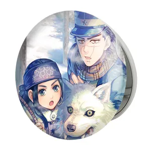 آینه جیبی خندالو طرح سایچی و اسیرپا انیمه کامویی طلایی Golden Kamuy مدل تاشو کد 23723 