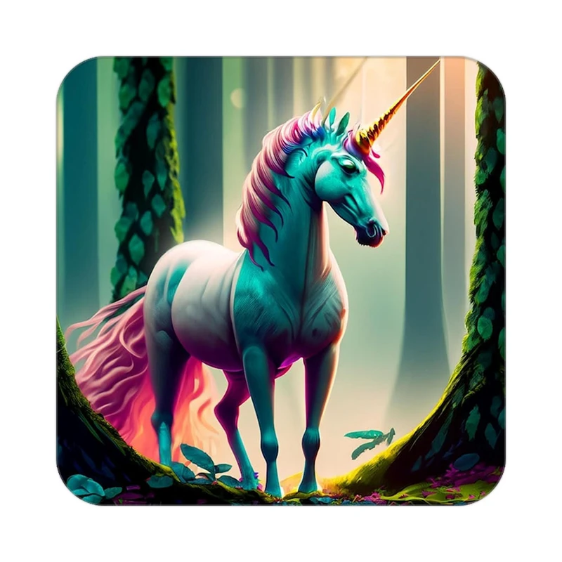 زیر لیوانی کاکتی طرح اسب تک شاخ و یونیکورن مدل mp32637