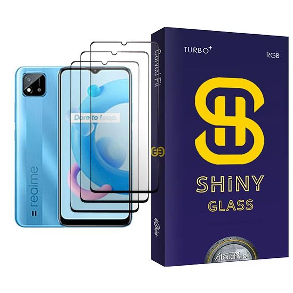 محافظ صفحه نمایش آتوچبو مدل Shiny Glass MIX003 مناسب برای گوشی موبایل ریلمی C20A بسته سه عددی
