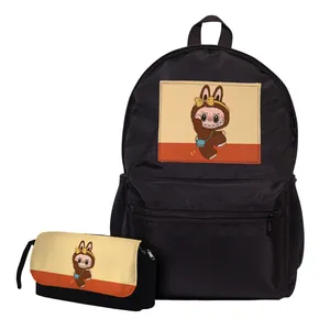 کوله پشتی مدرسه طرح Labubu pop mark به همراه جامدادی