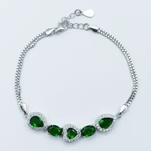 دستبند نقره زنانه سلین کالا مدل زمرد ce-As273