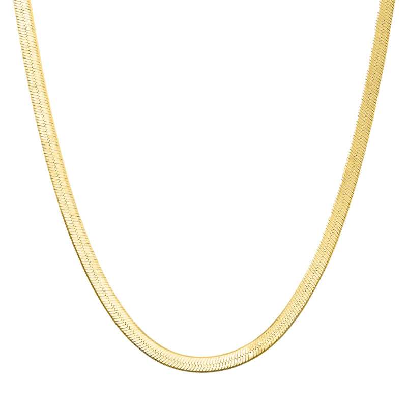 زنجیر هرینگبون (تیغ ماهی- آینه‌ای) طلا 18 عیار زنانه زرالتون مدل مدیوم