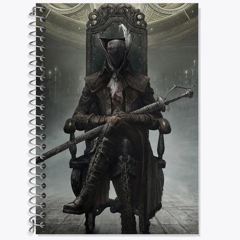 دفتر زبان 50 برگ خندالو مدل سه خط طرح بازی بلاد بورن Blood Borne کد 30063