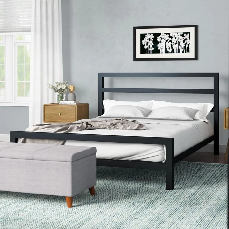 تخت‌خواب فلز دو نفره مدل T-TF01 سایز 140 * 200 سانتی‌متر