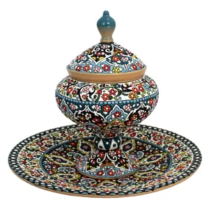 ست شکلات خوری و بشقاب میناکاری کد 02-45