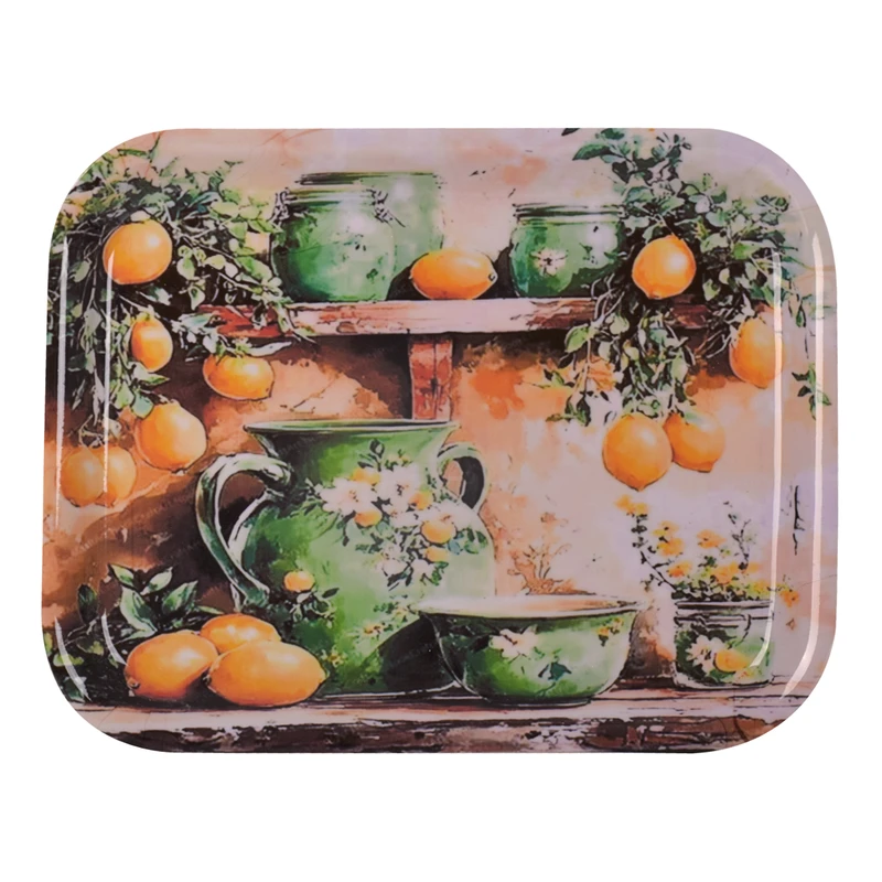 سینی بدون دسته مهروز مدل 7771 لیمو سایز 25*33 سانتی متر