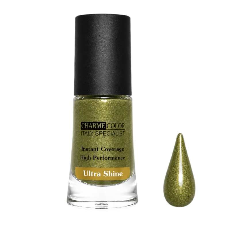 لاک صدفی ناخن چارم کالر مدل Ultra Shine شماره 110 رنگ زیتونی