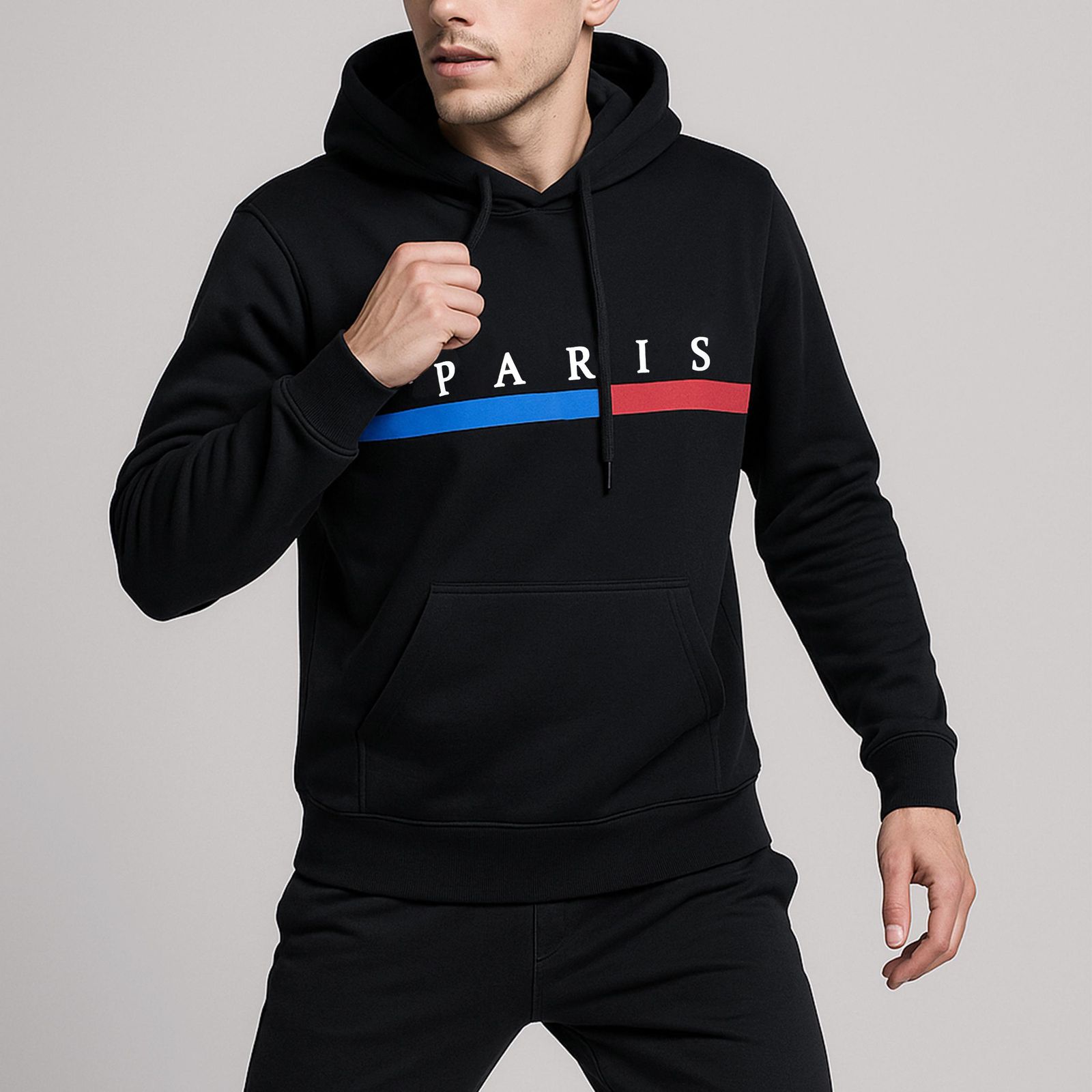 هودی مردانه مادر مدل هیلتون رنگ مشکی -  - 1