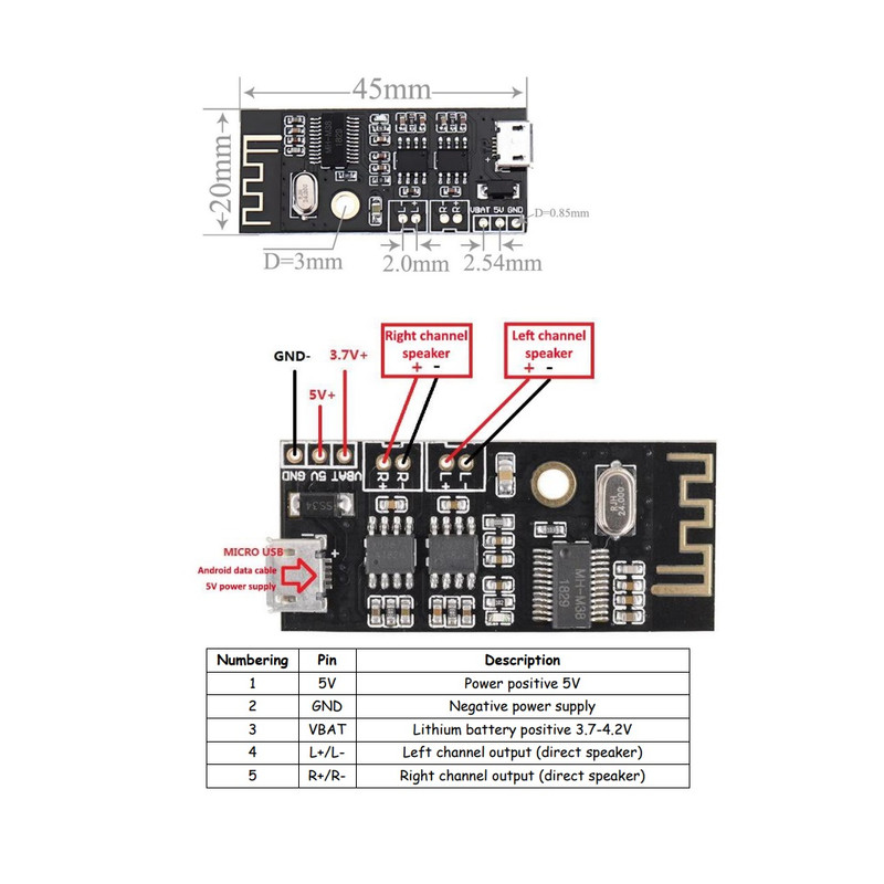 ماژول گیرنده بلوتوث صوتی مدل MH-M38 بسته 2 عددی ماژول گیرنده بلوتوث صوتی مدل MH-M38 بسته 2 عددی