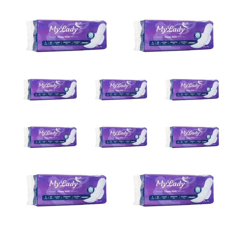 نوار بهداشتی مای لیدی مدل Classic Thick مجموعه 10 عددی