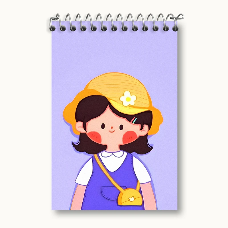 دفتر یادداشت 50 برگ خندالو طرح دخترانه کیوت کد N3849