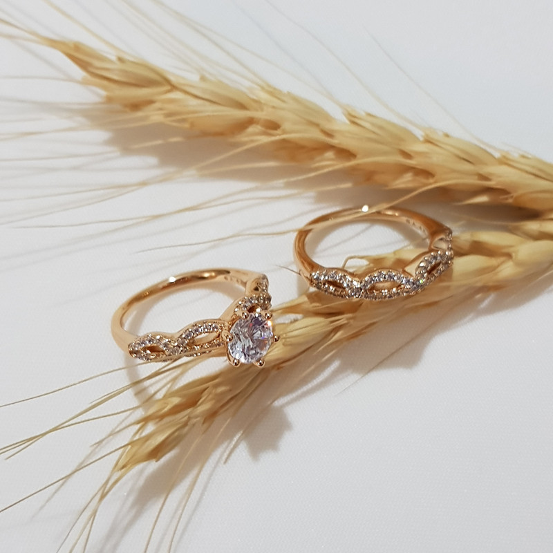 انگشتر زنانه ژوپینگ مدل حلقه و پشت حلقه نگینی 208 انگشتر زنانه ژوپینگ مدل حلقه و پشت حلقه نگینی 208