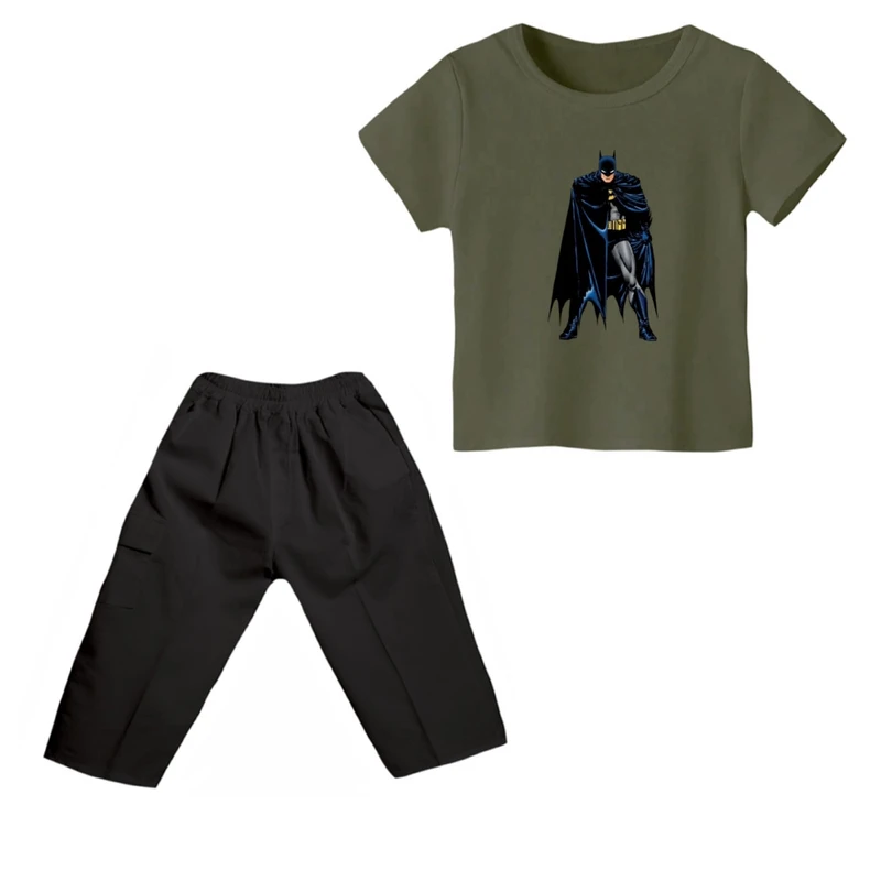 ست تی شرت و شلوارک پسرانه مدل بتمن کد ۲۵