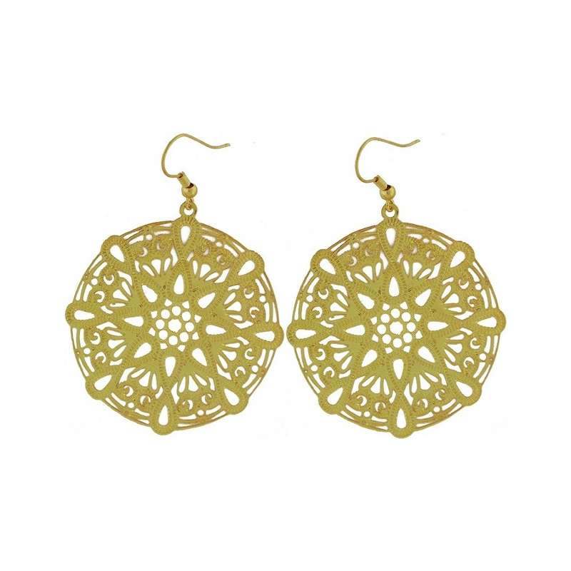 گوشواره طلا 18 عیار زنانه قیراط طرح دایره کد GH3662