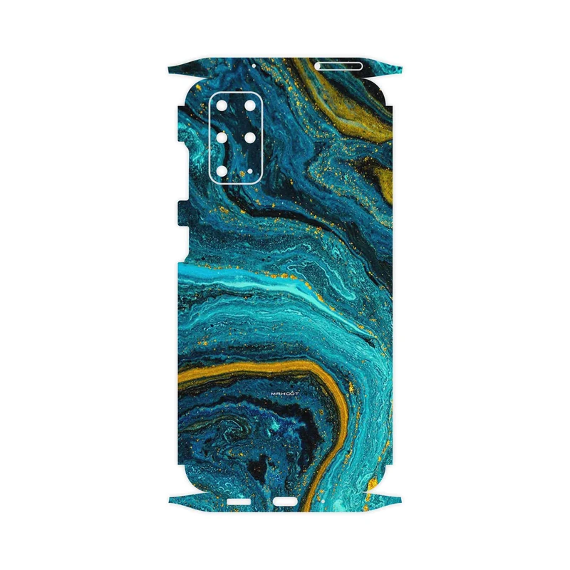 برچسب پوششی ماهوت مدل Turquoise marblewith golden streaks-FullSkin مناسب برای گوشی موبایل سامسونگ Galaxy S20 Plus