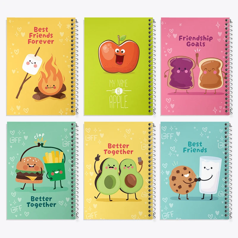 دفتر نقاشی 50 برگ خندالو طرح Best Friends کد 198 مجموعه 6 عددی