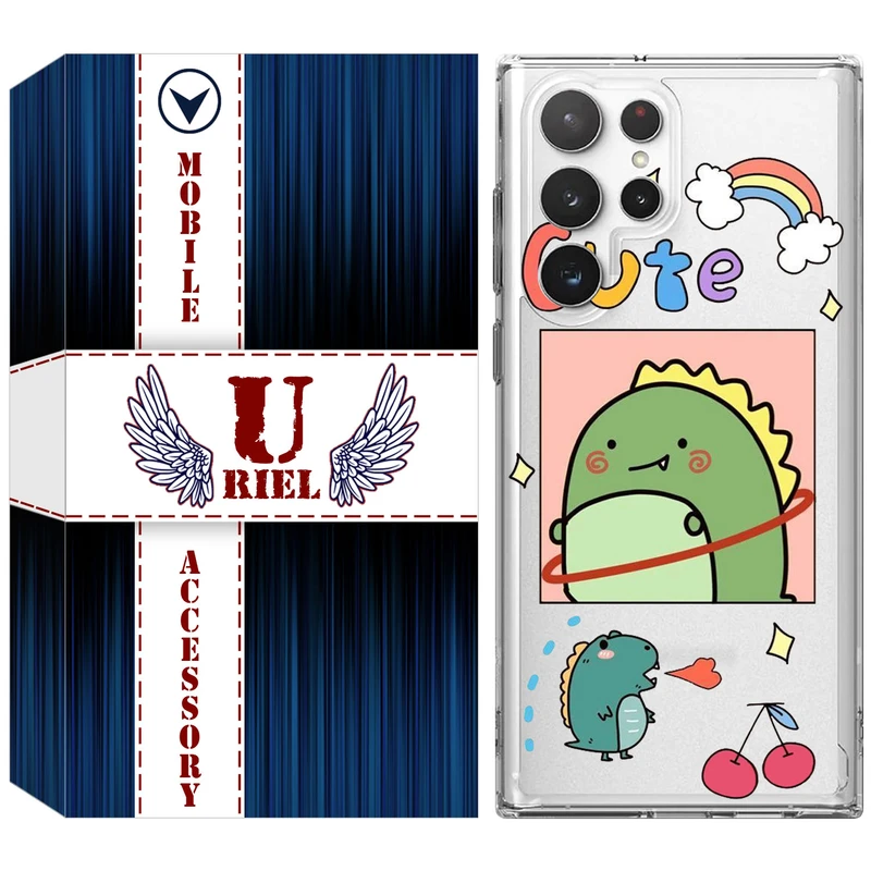 کاور یوریل مدل Clear کد 20 طرح دایناسور مناسب برای گوشی موبایل سامسونگ Galaxy S22 Ultra