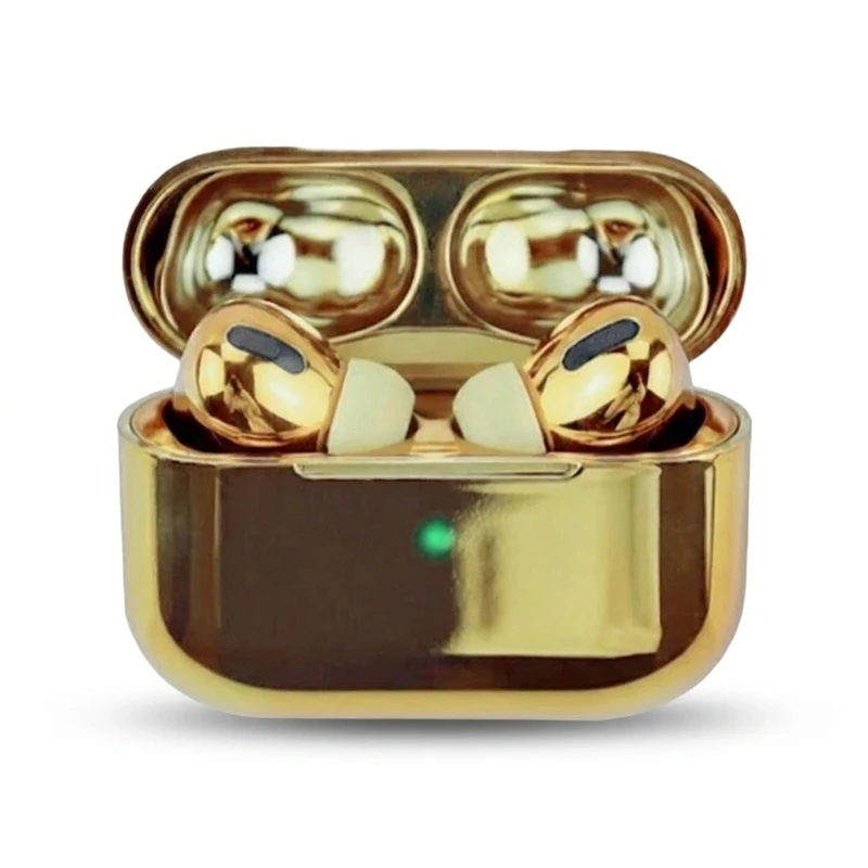 هدفون بلوتوثی اپل AirPods Pro NEW GLD با نویز کنسلینگ فعال (ANC)، درگاه شارژ USB Type-C، دارای پشتیبانی از فرمان لمسی، مقاوم در برابر رطوبت و عرق
