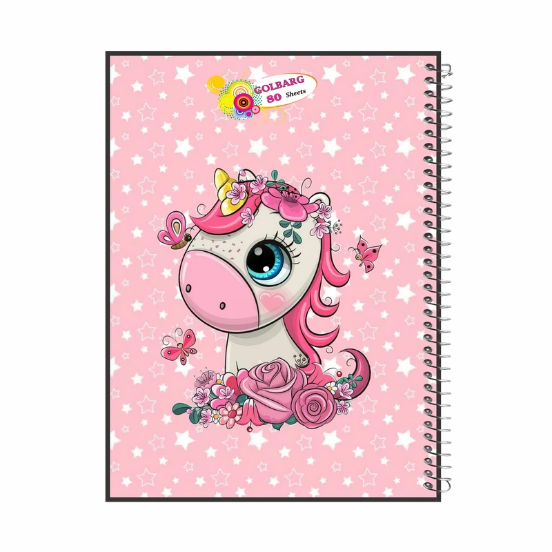دفتر مشق 80 برگ گلبرگ طرح یونیکورن کد 8010038