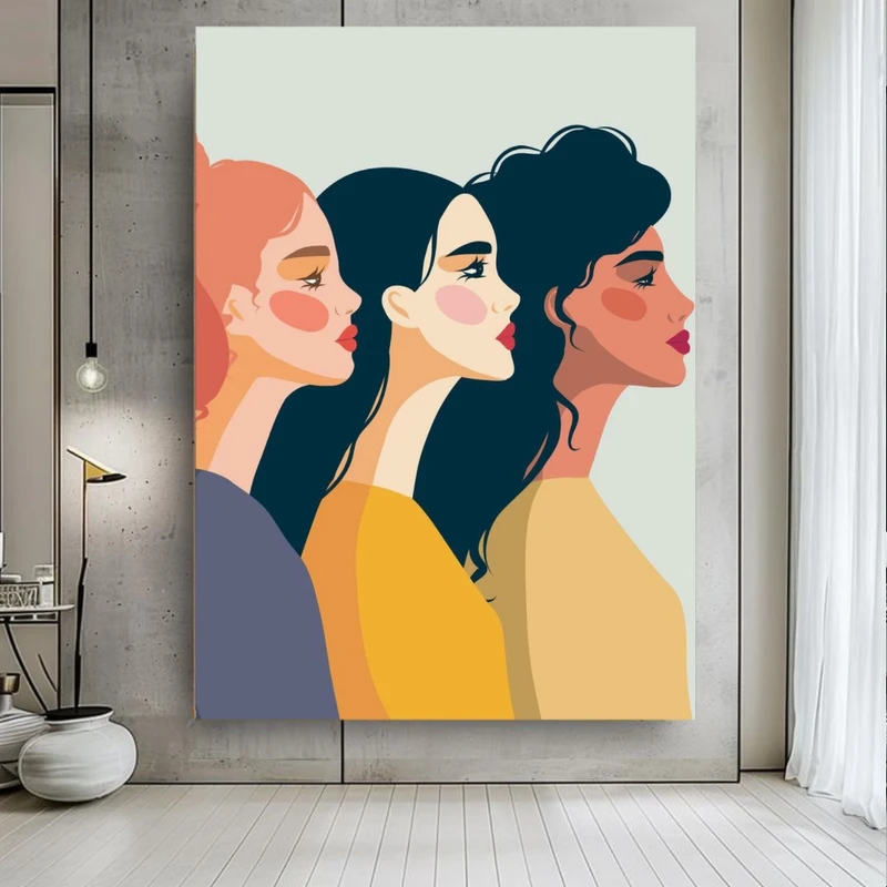 پوستر پارچه ای طرح مخمل  زنانه مدل گرافیک شاد کد PY1047