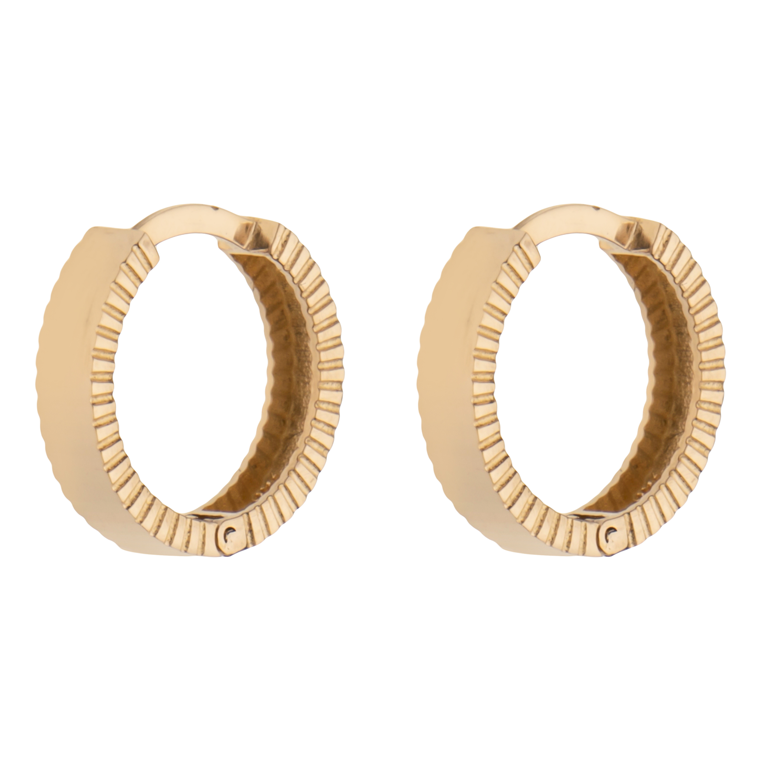 گوشواره حلقه‌ای طلا 18 عیار زنانه گلدم مدل E-3070072