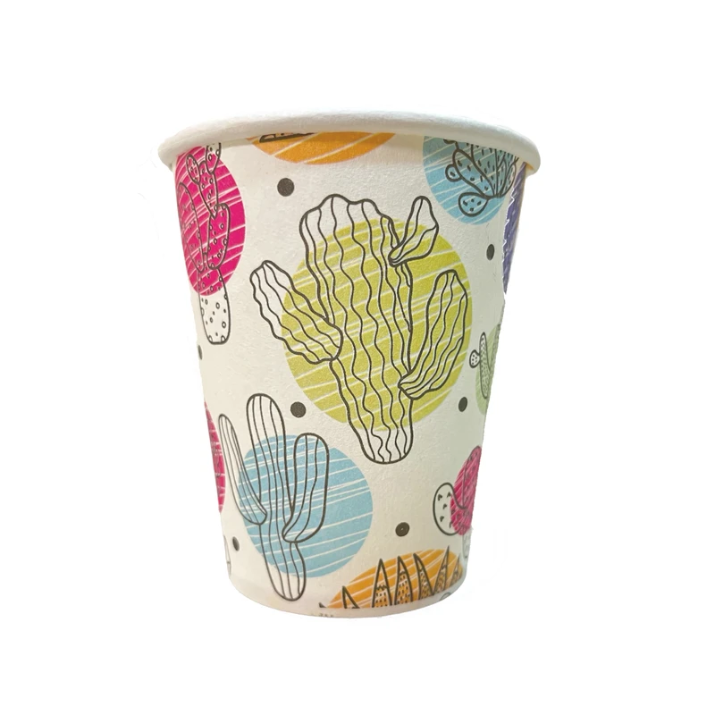 لیوان یکبار مصرف کاغذی طرح کاکتوس بسته 50 عددی