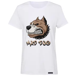 تی شرت آستین کوتاه زنانه 27 مدل Mad Pit Bull کد MH928