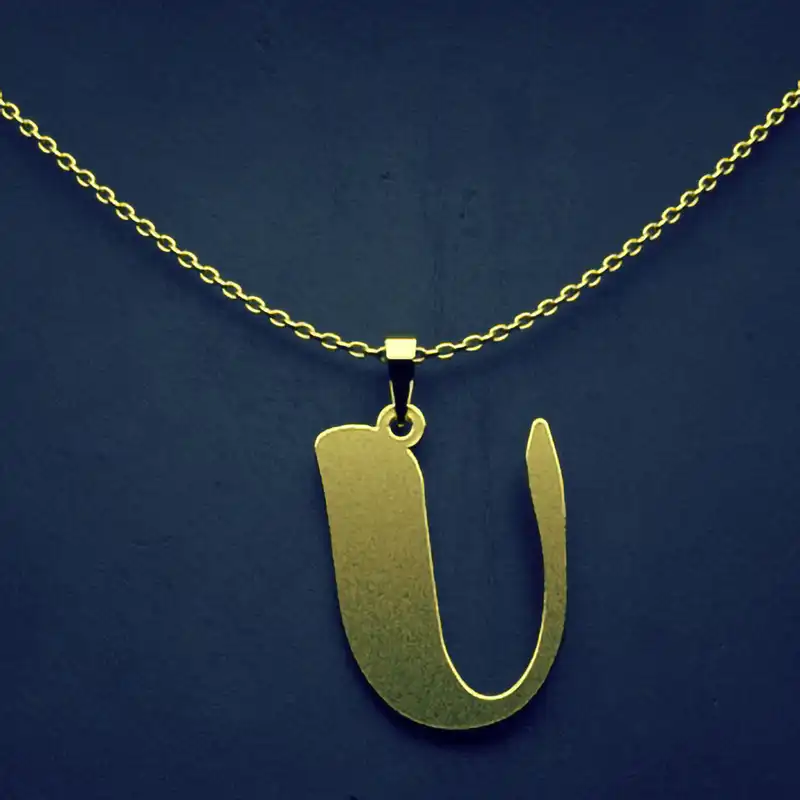 گردنبند طلا 18 عیار زنانه مدوپد مدل حرف U کد H3-1-1052