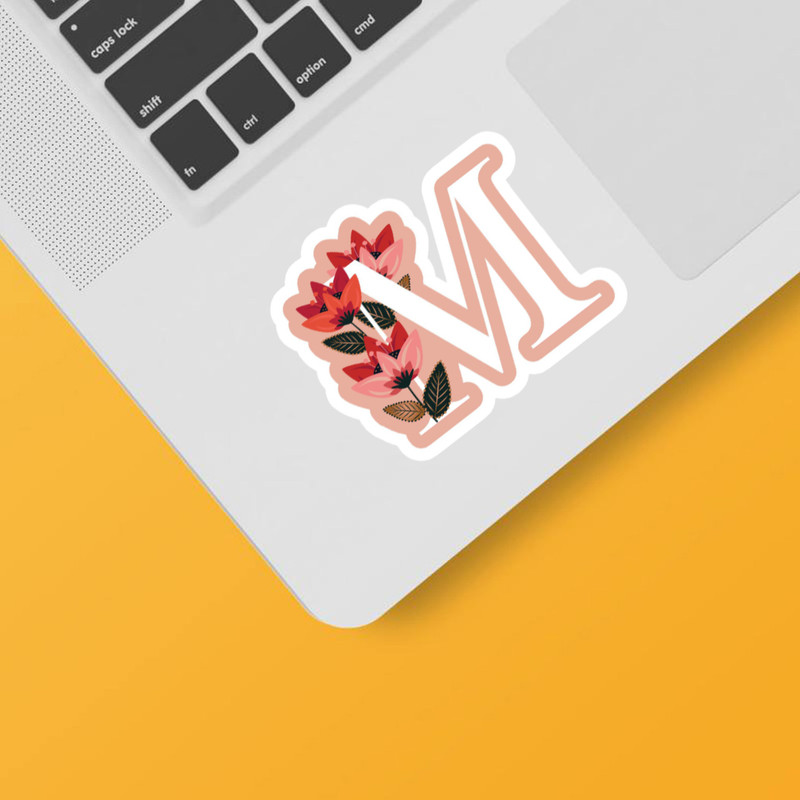 استیکر لپ تاپ و موبایل بووم طرح حروف انگلیسی مدل M کد M29