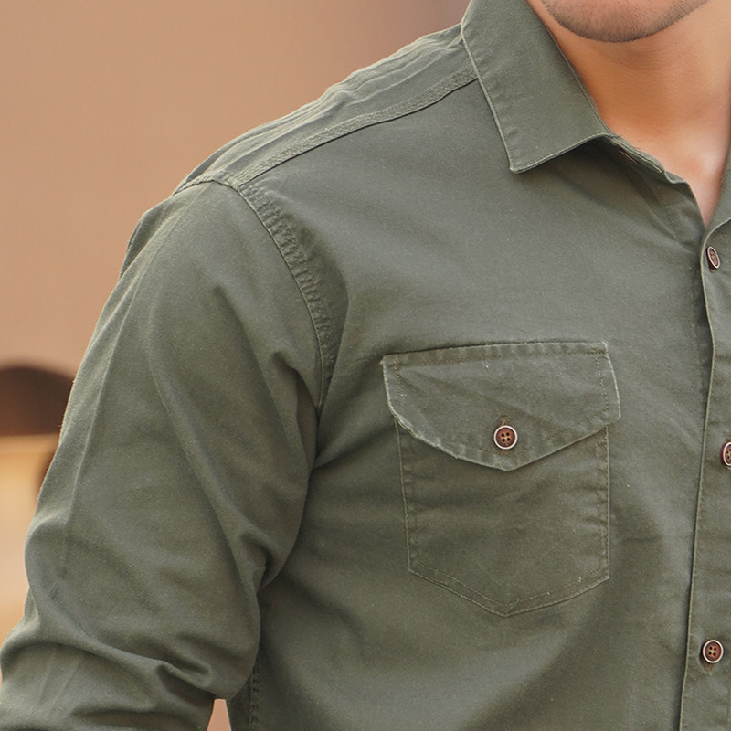 پیراهن آستین بلند مردانه مدل کتان کد 1156-045