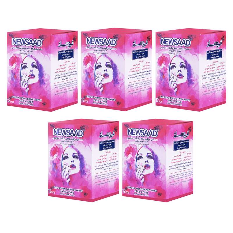 دستمال مرطوب نیوساد مدل Mak-Pi پنج بسته 12 عددی
