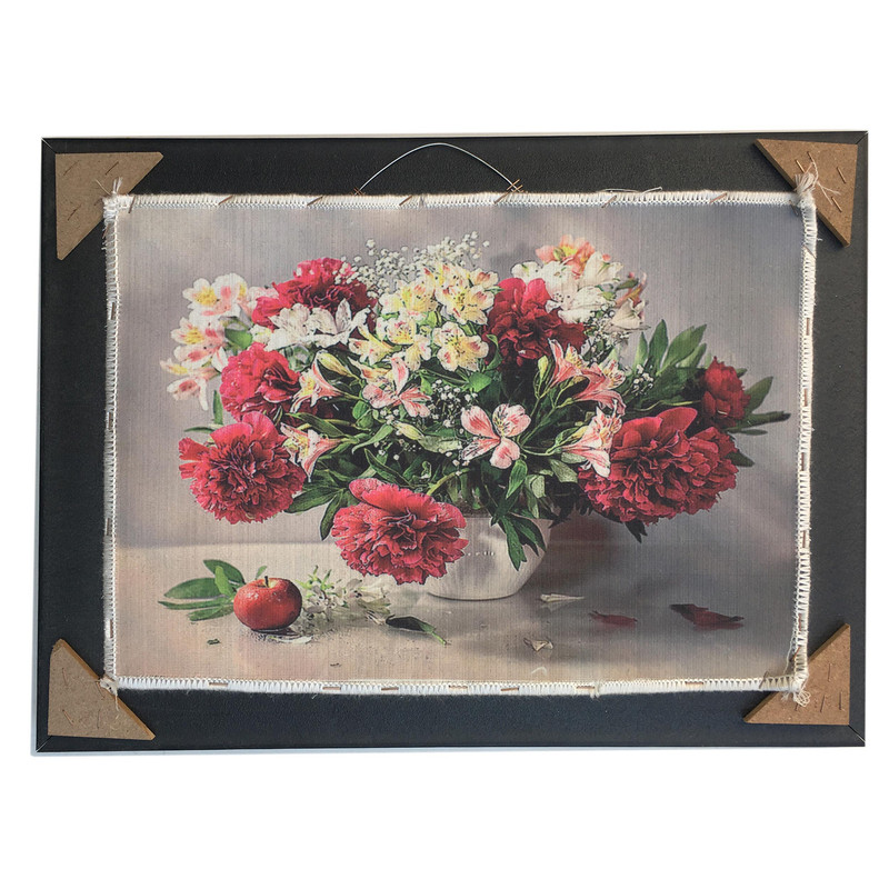 تابلو فرش ماشینی مدل گل و سیب کد 138