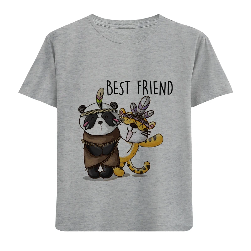 تی شرت آستین کوتاه پسرانه مدل خرس و گربه D492