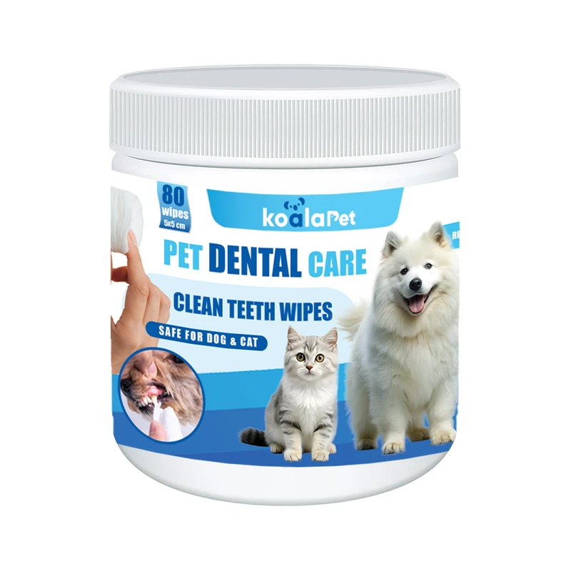 دستمال مرطوب سگ و گربه مخصوص دندان کوالاپت مدل dental Wipes01 بسته 80 عددی