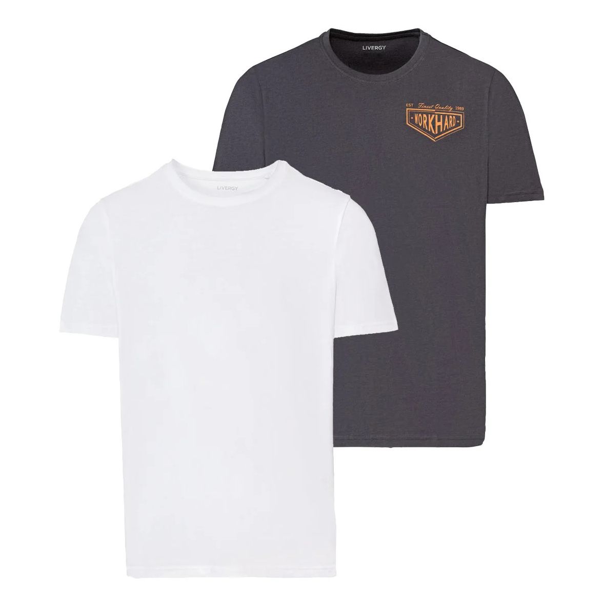 تی شرت آستین کوتاه مردانه لیورجی مدل 8464159 مجموعه 2 عددی