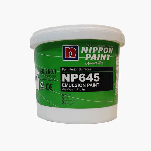 رنگ نیم پلاستیک سفید نیپون کد NP645 وزن 12 کیلوگرم