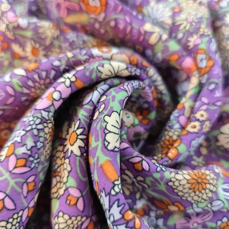 دامن چیندار زنانه مدل نخی رنگ بنفش