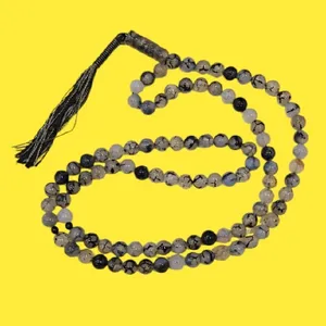 تسبیح مدل نقره جات بافندگان سنگ عقیق شجر کد ۴۰۰