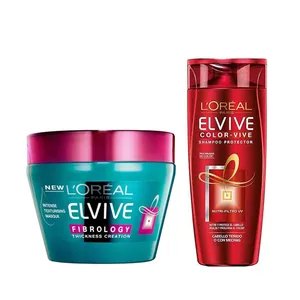 شامپو تثبیت کننده رنگ مو لورآل مدل COLOR VIVE حجم 250 میلی لیتر به همراه ماسک مو لورآل مدل FIBROLOGY حجم 300 میلی لیتر