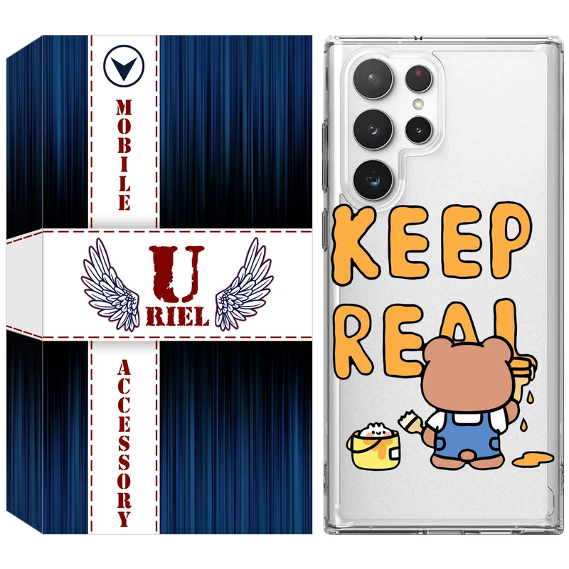 کاور یوریل مدل Clear کد 15 طرح خرس مناسب برای گوشی موبایل سامسونگ Galaxy S22 Ultra