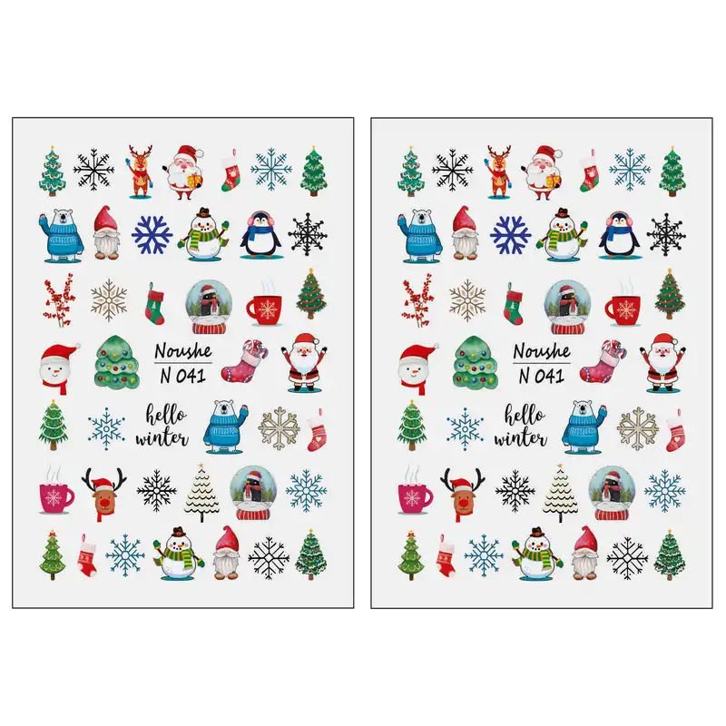 برچسب لنز ناخن مدل زمستانی کد N041 مجموعه 2 عددی