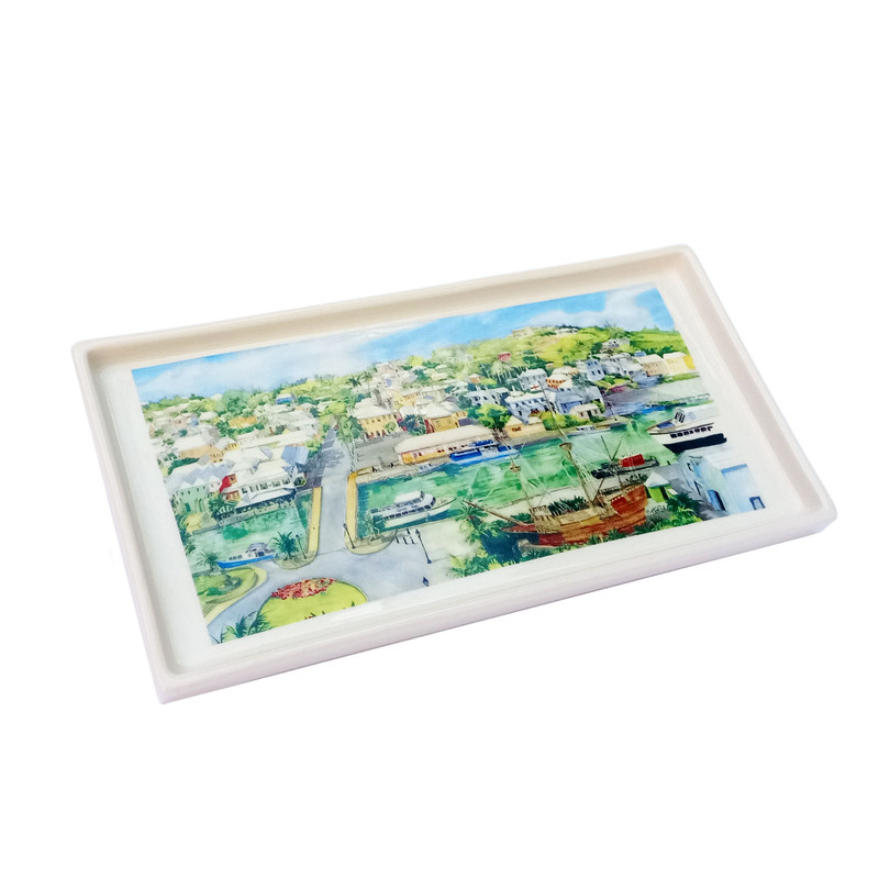 سینی سرامیکی طرح بندر زیبا کد 3