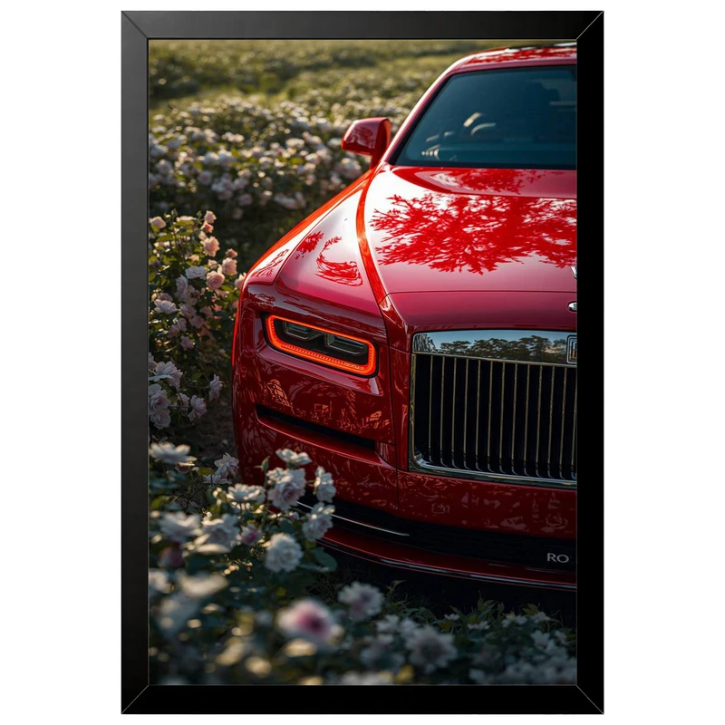 تابلو بکلیت طرح ماشین و خودرو Rolls-Royce Phantom مدل B-pe130250 فریم مشکی