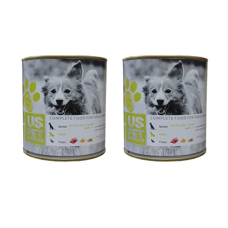 غذا کنسرو گوشت بره و سیرابی و کدوتنبل سگ بالغ یو اس پت وزن 800 گرم بسته دو عددی غذا کنسرو گوشت بره و سیرابی و کدوتنبل سگ بالغ یو اس پت وزن 800 گرم بسته دو عددی