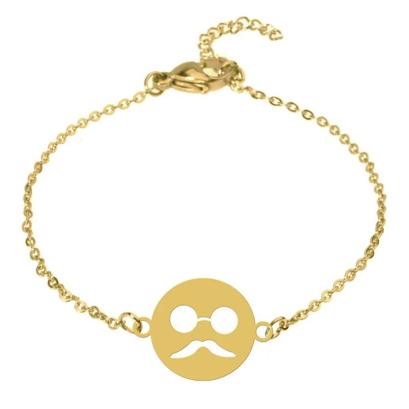 دستبند زنانه هایکا مدل ایموجی عینک و سبیل کد zdh63