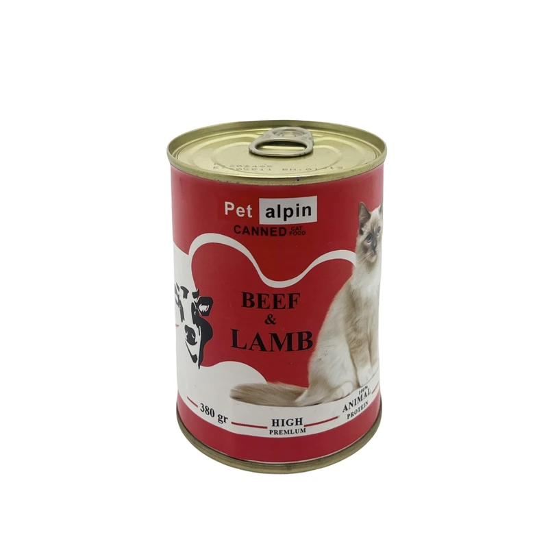 کنسرو‌ غذای گربه پتالپین مدل گوشت بره و گوساله وزن 400 گرم