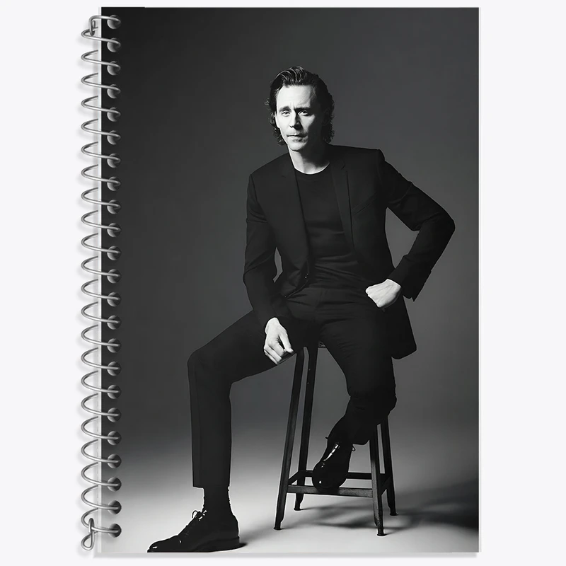 دفتر زبان 50 برگ خندالو مدل سه خط طرح تام هیدلستون (Tom Hiddleston) کد F7450