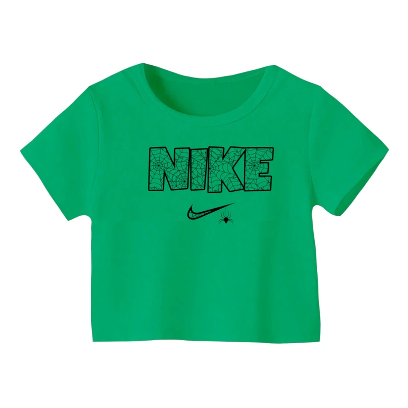 کراپ‌ تی‌شرت آستین کوتاه زنانه مدل لوگو کد 23