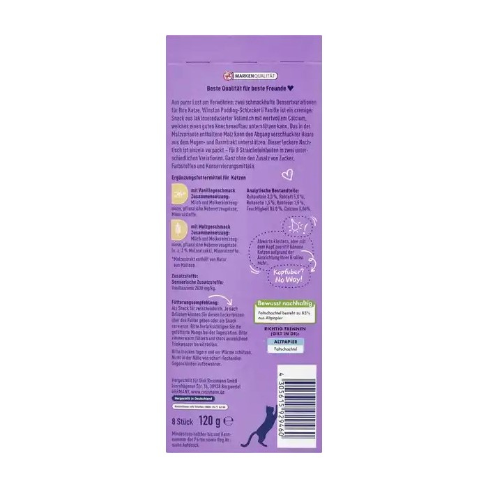 تشویقی گربه وینستون مدل بستنی مرغ و ماهی وزن 120 گرم